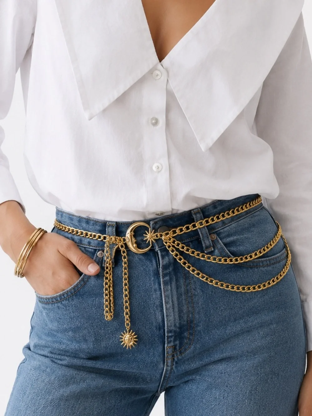 Moon star chain waist belt - Picture 2 of 3